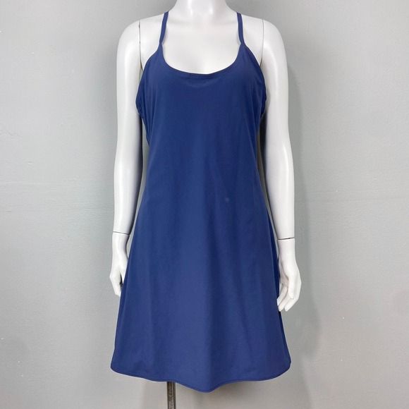 Outdoor Voices Dresses & Skirts - Outdoor Voices Exercise Dress Womens Size L Navy Blue Racerback Shorts Pocket